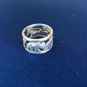 .925 Silver Zoo Animals Ring Sz 5.5